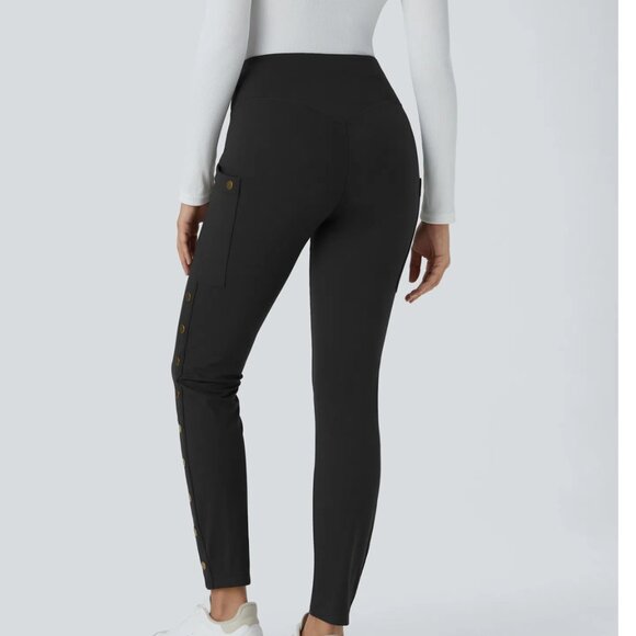 HALARA High Waisted Decorative Pocket Skinny Ankle Length Casual Pants NEW/Small - Picture 4 of 6